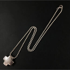TIFFANY & CO Roman Cross Beaded Pendant Necklace 16" Silver 925 Beads Ball